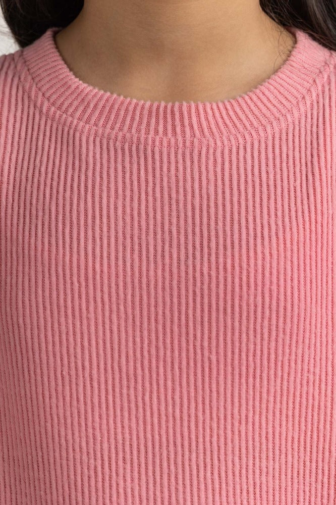 Junior Girl Pink Basic Sweatshirt JG-SW23-007