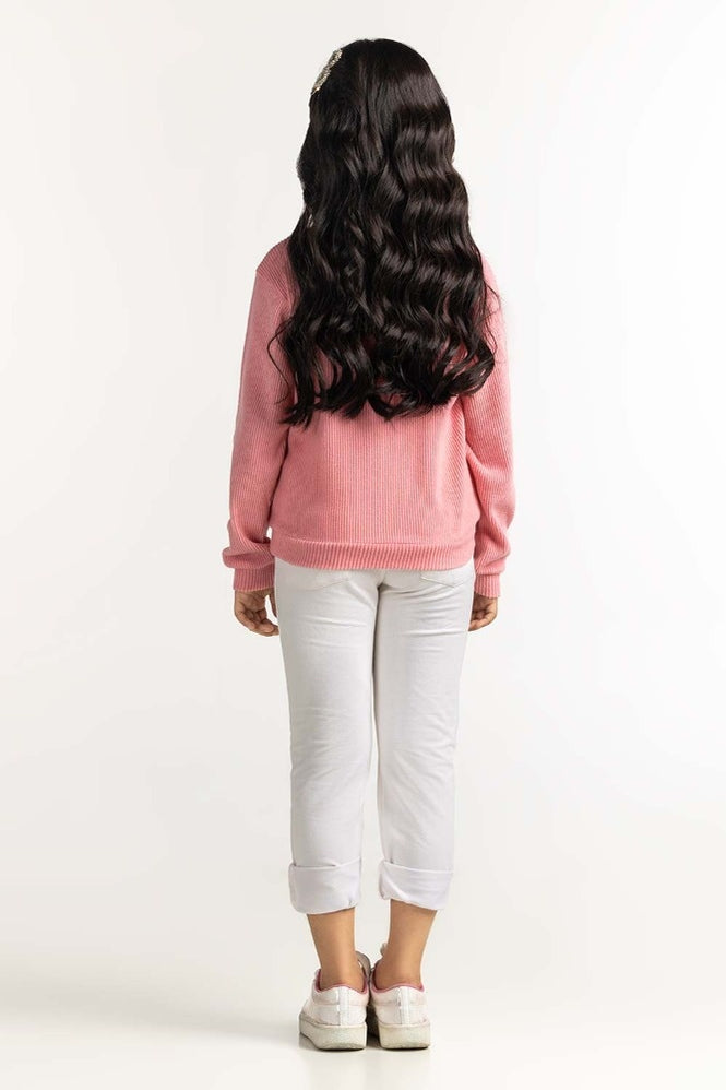 Junior Girl Pink Basic Sweatshirt JG-SW23-007