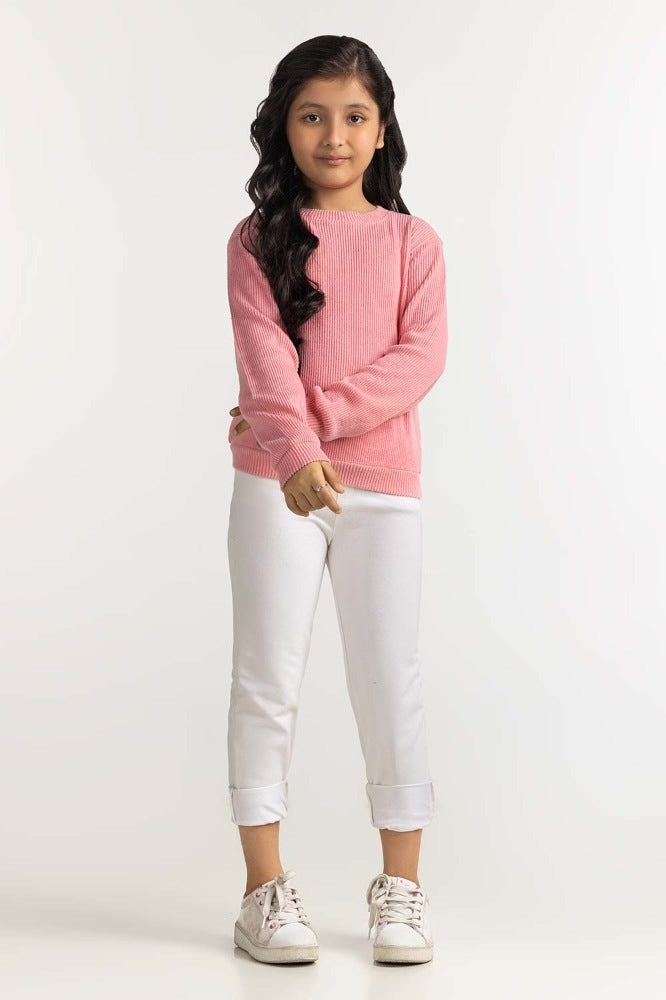 Junior Girl Pink Basic Sweatshirt JG-SW23-007