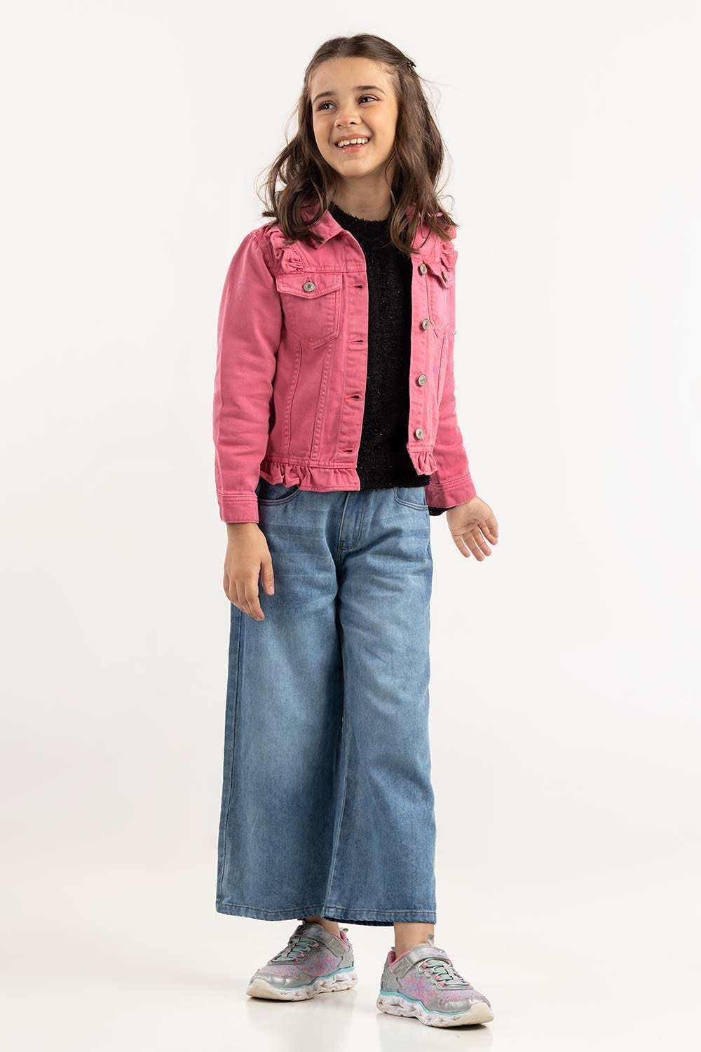 Junior Girl Pink Non Denim Jacket 224-410-050