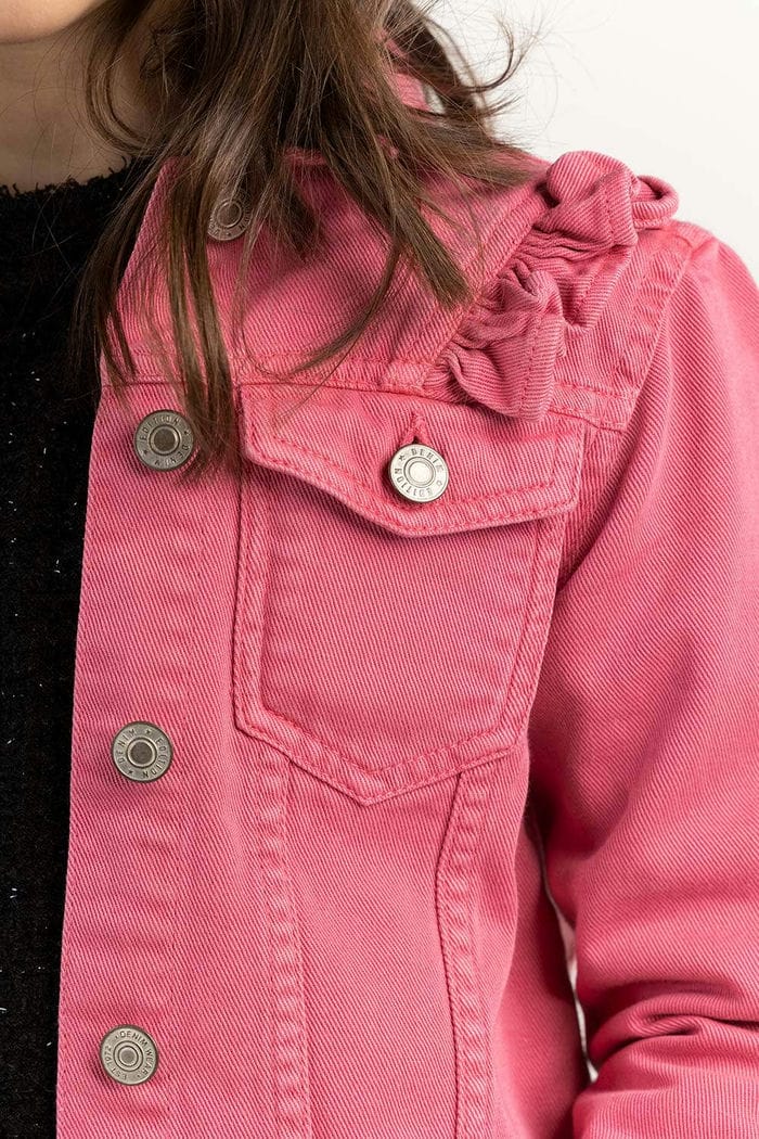 Junior Girl Pink Non Denim Jacket 224-410-050