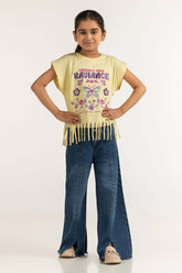 Junior Girl Yellow Printed Tee JG-TS-SS24-006