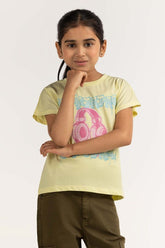 Junior Girl Yellow Printed Tee JG-TS-SS24-015
