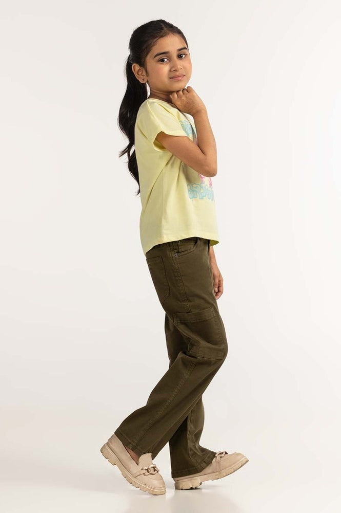 Junior Girl Yellow Printed Tee JG-TS-SS24-015