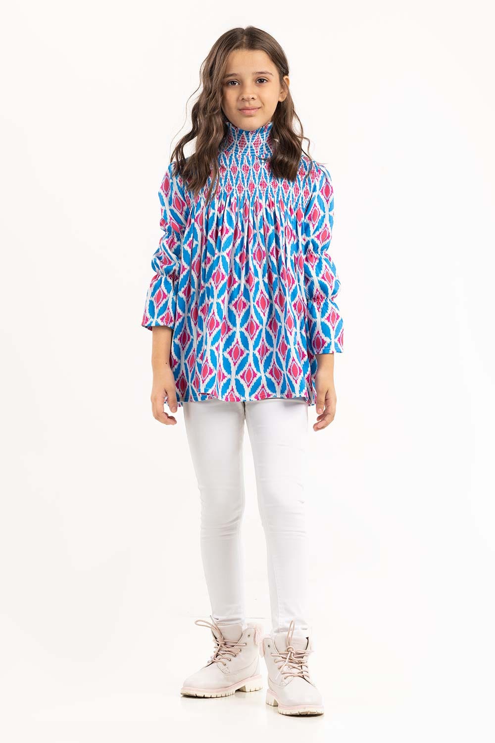 Junior Girl Multi Woven Blouse 224-414-027