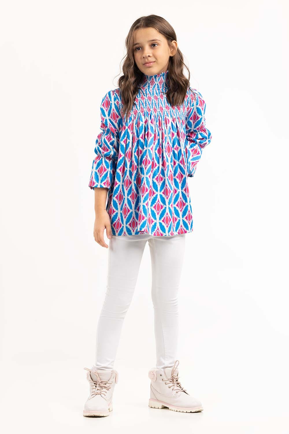 Junior Girl Multi Woven Blouse 224-414-027