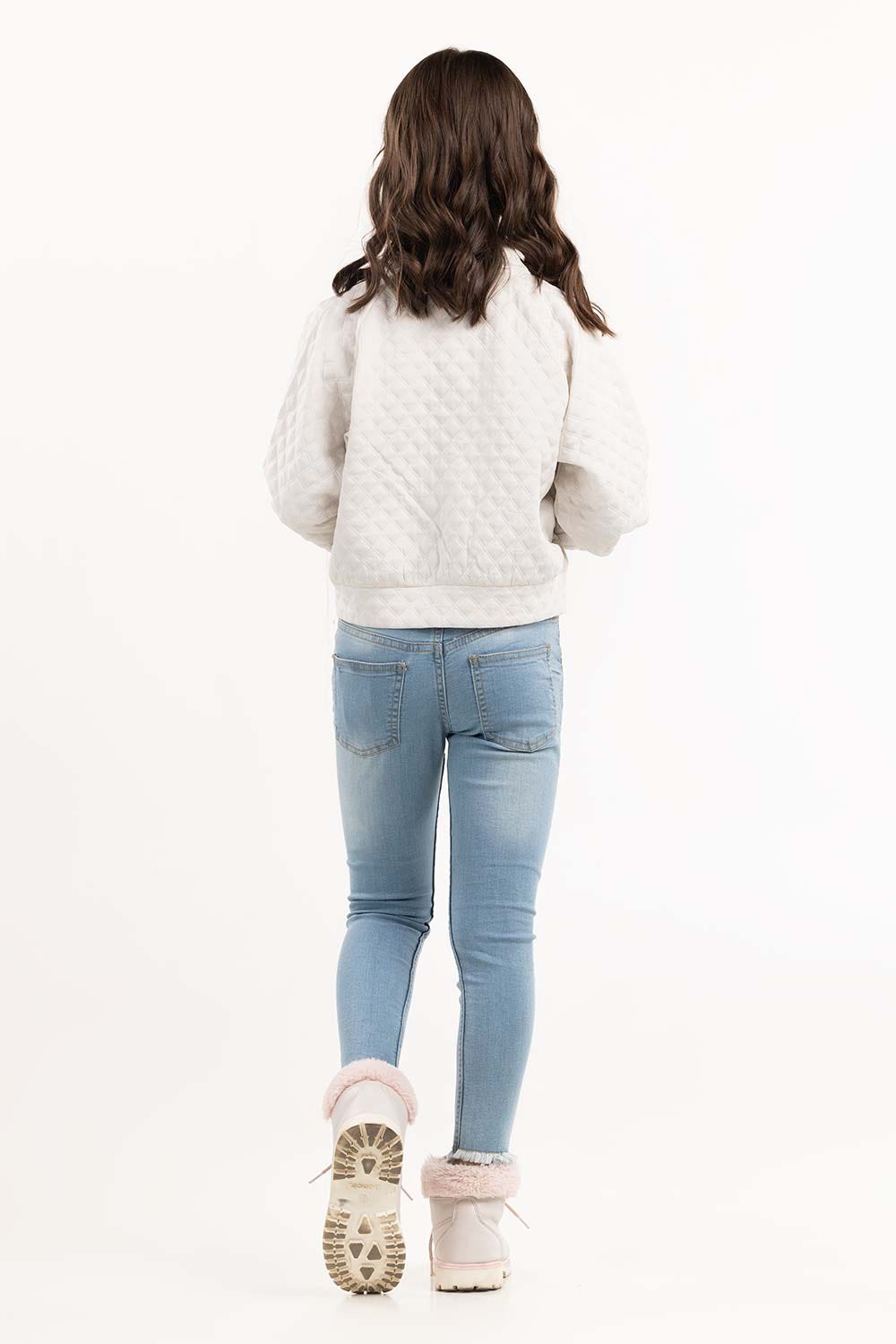 Girls White Jacket 224-412-076