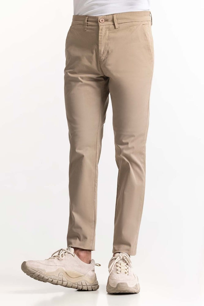 Khaki Basic Dyed Khaki Pant MNTRCSS24022C