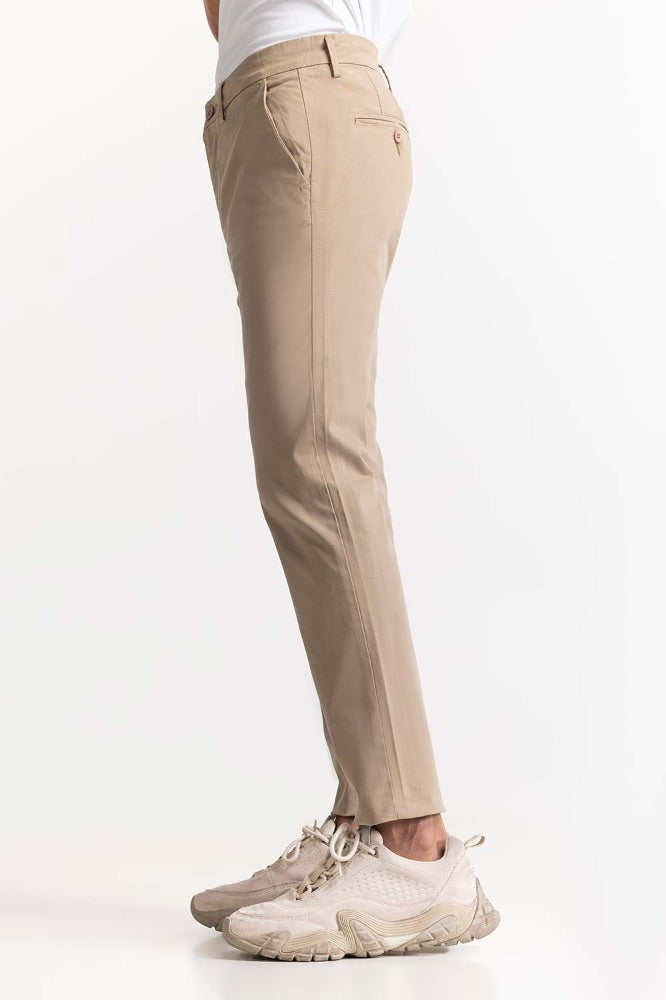Khaki Basic Dyed Khaki Pant MNTRCSS24022C