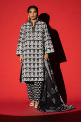 3 Piece Cambric Block Printed Suit KJP-43017