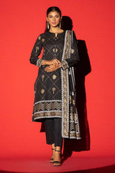 3 Piece Cambric Block Printed Suit KJP-43020