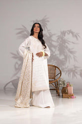 3 Piece Lurex Jacquard Embroidered Suit KJP-43060