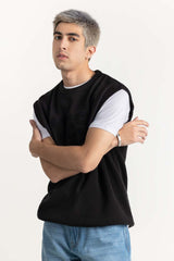 Knit Vest With Patch 224-111-070 Knit Vest With Patch 224-111-070