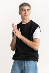 Knit Vest With Patch 224-111-070 Knit Vest With Patch 224-111-070