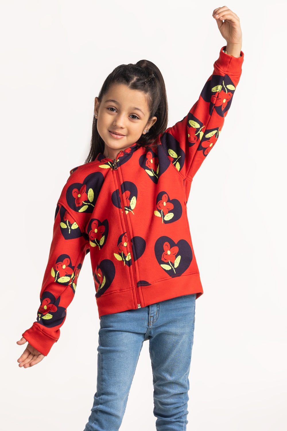 Junior Girls Printed Sweatshirt KG-HDZ-WS24-008