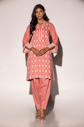 Cambric Embroidered Shirt And Dyed Shalwar KST-43087