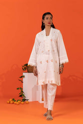 Cambric Embroidered Shirt And Embroidered Trouser KST-43092