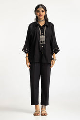 Dobby Dyed Embellished Shirt And Trouser KST-43325
