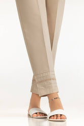 Beige Cambric Embellished Trouser KTR-43106-B