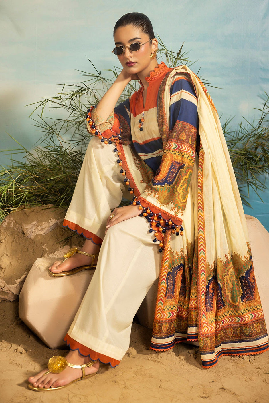 3 Piece Unstitched Printed Lawn Suit