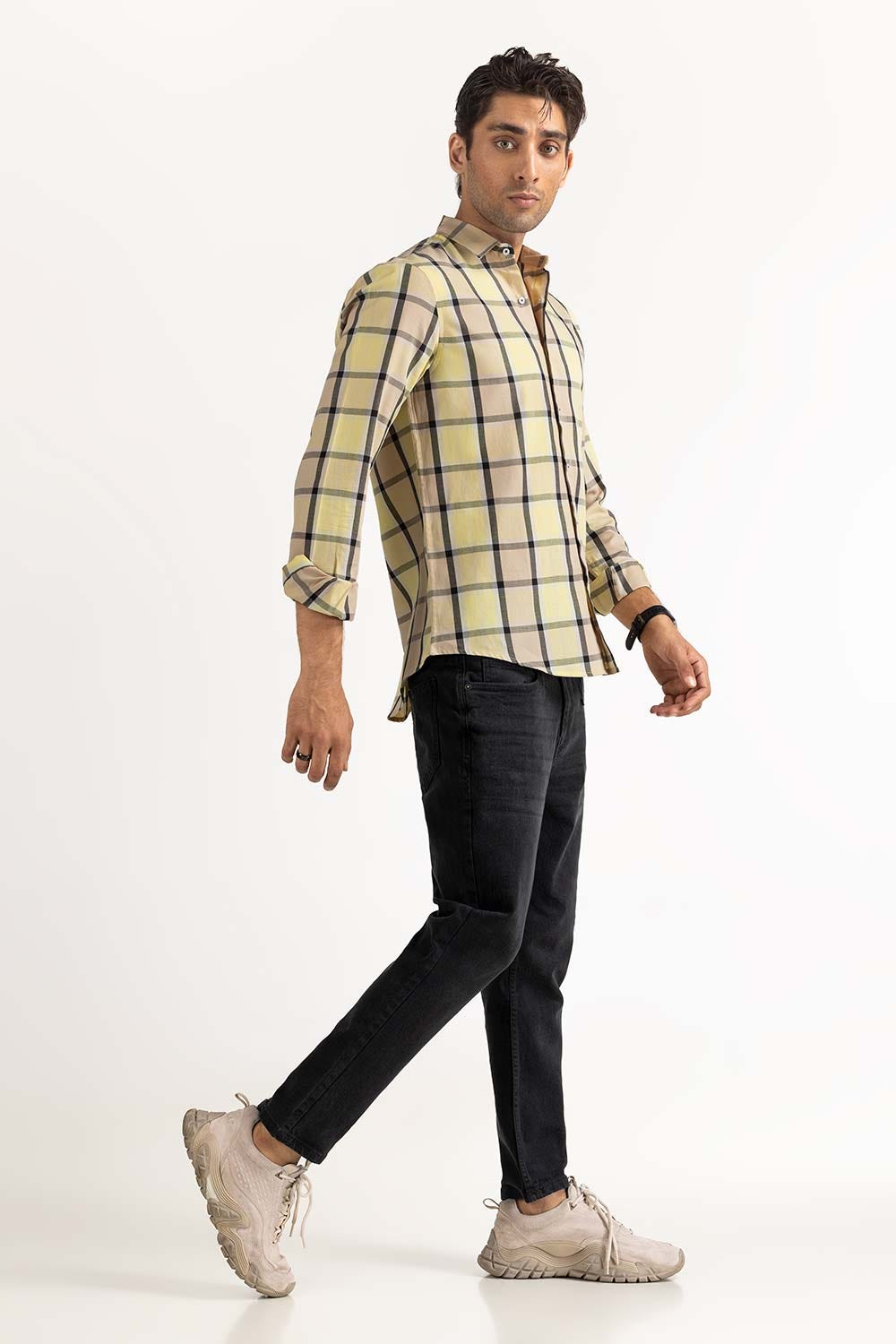 Lemon Yarn Dyed Checkered Casual Shirt MN-CS-YD23-001