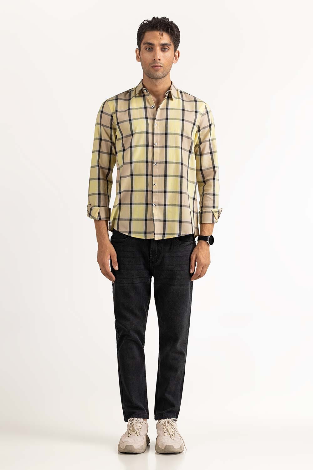 Lemon Yarn Dyed Checkered Casual Shirt MN-CS-YD23-001