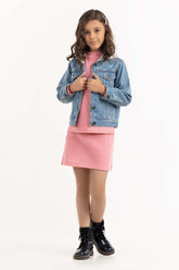 Junior Girl Light Blue Denim Jacket 224-410-047