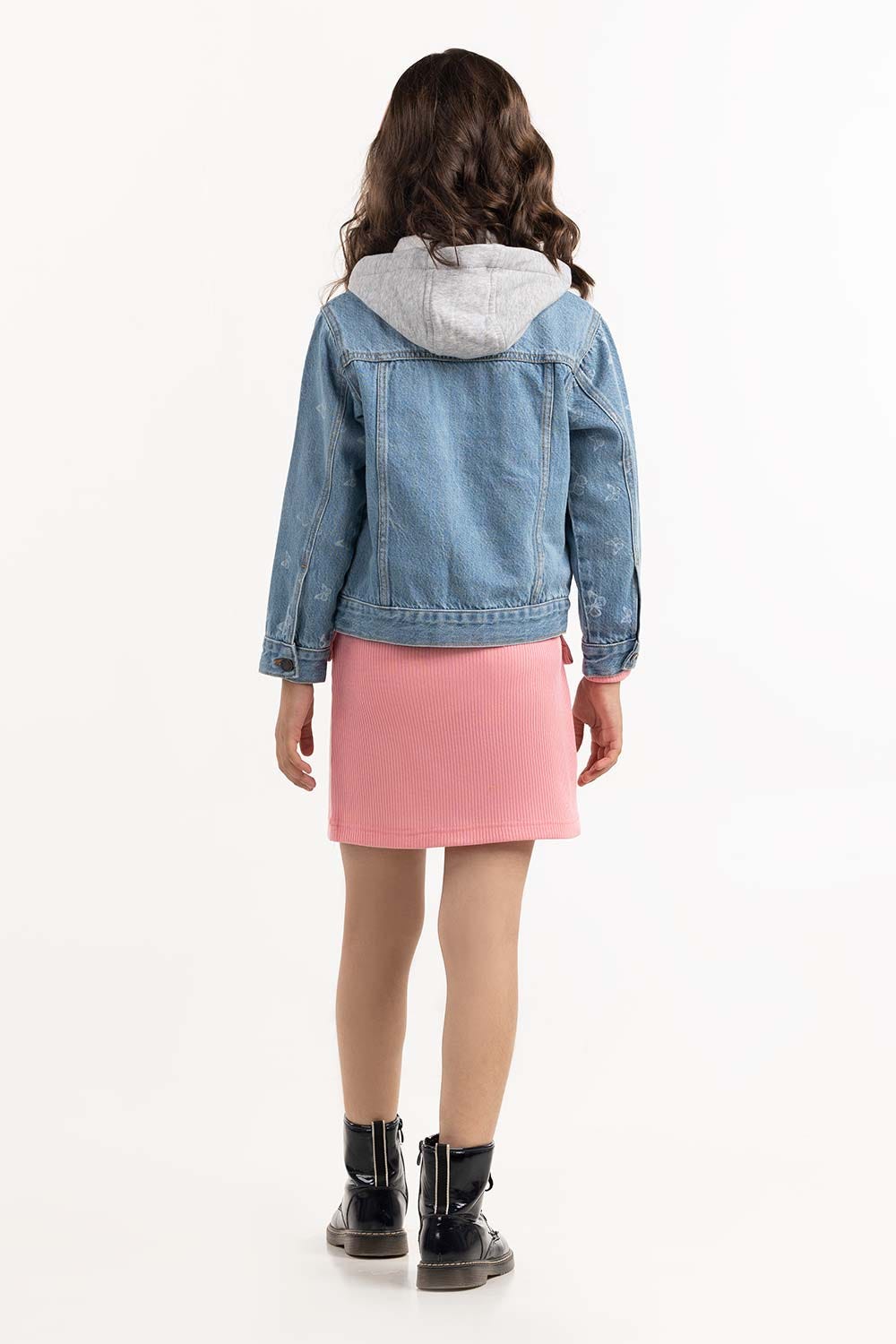 Junior Girl Light Blue Denim Jacket 224-410-047