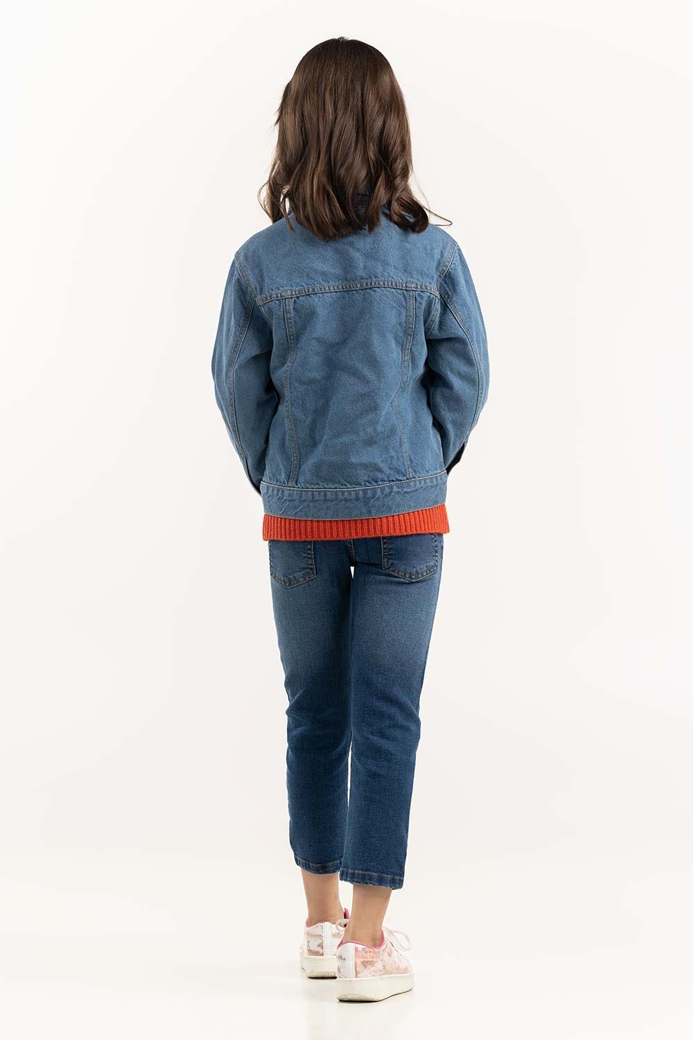 Junior Girl Light Blue Denim Jacket 224-410-045