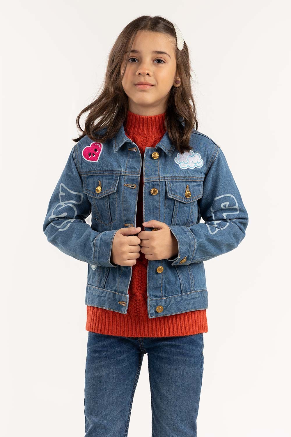 Junior Girl Light Blue Denim Jacket 224-410-045