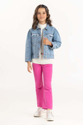 Junior Girl Light Blue High Fashion Denim Jacket 224-410-043