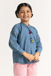 Light Blue Washed Blouse 224-417-025