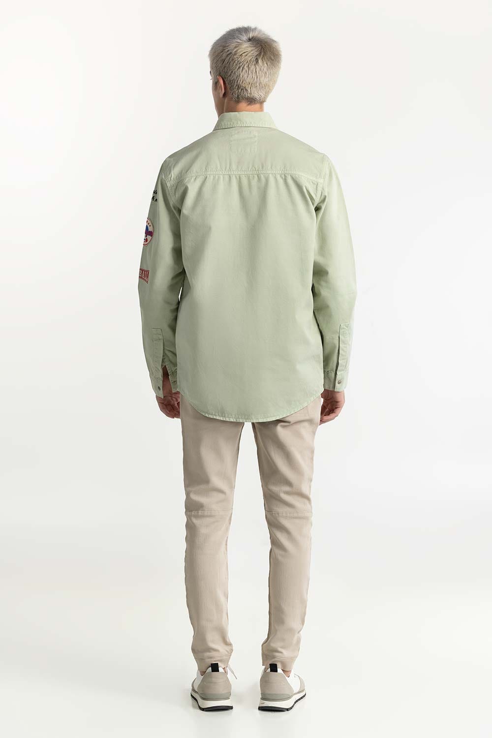Light Green Non-Denim Overshirt 224-117-016