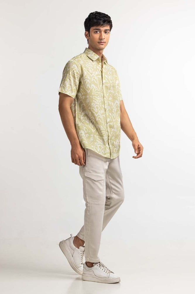 Light Green Printed Casual Shirt MN-CS-SS24-030