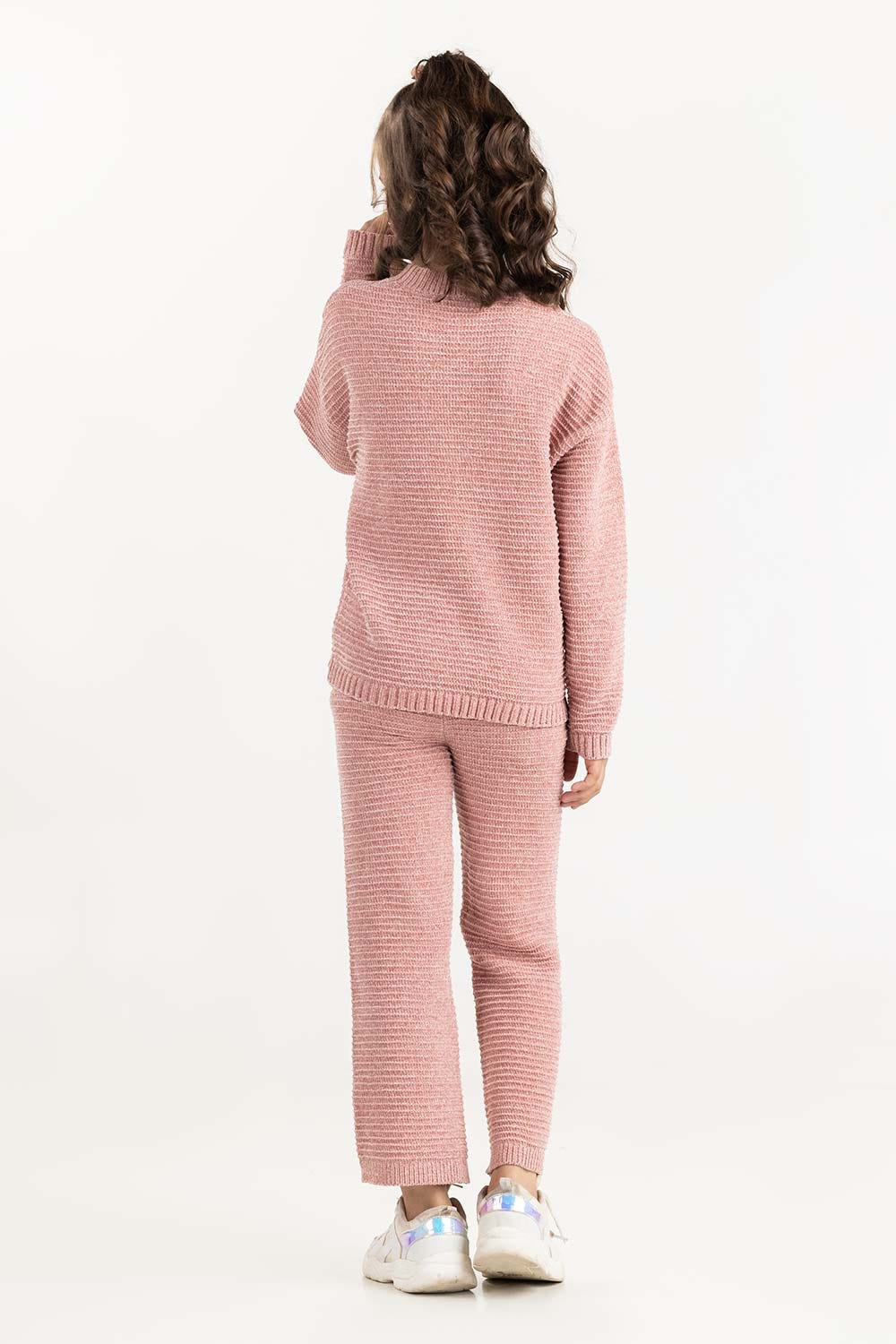 Junior Girl Light Pink Knit Trouser 224-416-308
