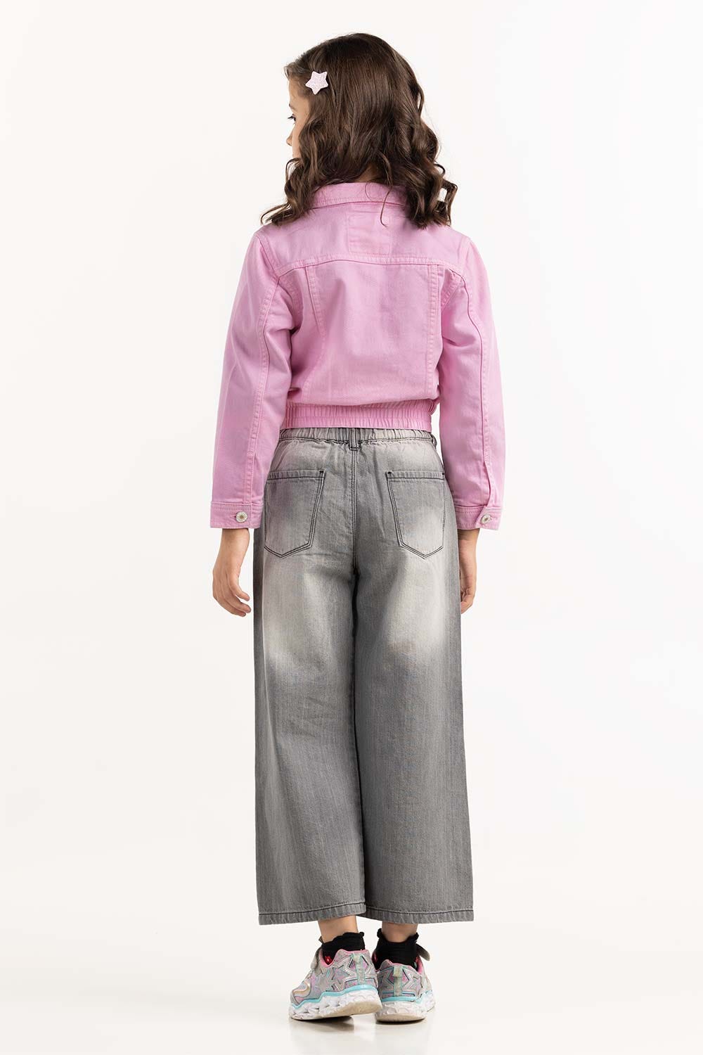 Girls Light Pink Non Denim Jacket 224-410-054