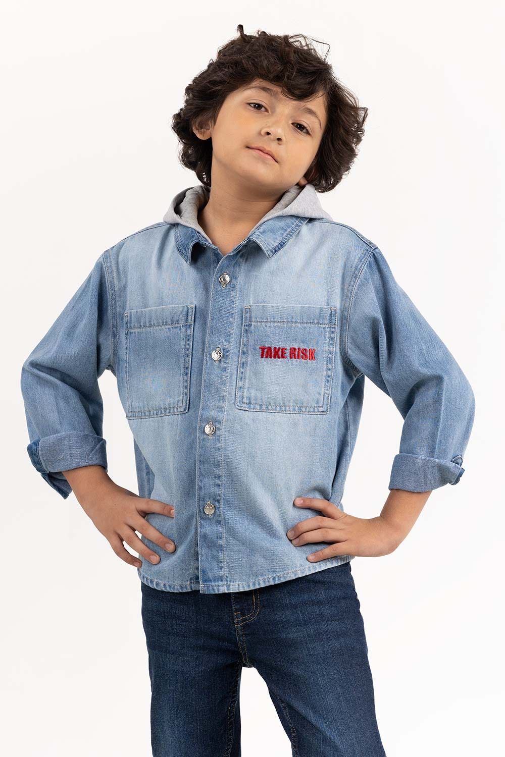 Junior Boy Light Wash Shirt 224 -317-002