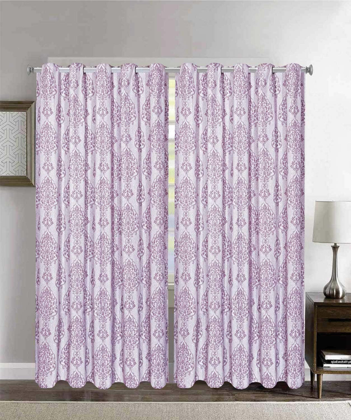 Lilac Glow Printed Curtain