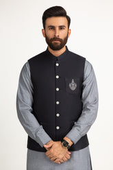 Regular Fit Embroidered Waist Coat WC-PD24-060