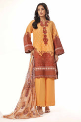 3 Piece Unstitched Printed Lawn Suit with Printed Chiffon Dupatta MFL-42002