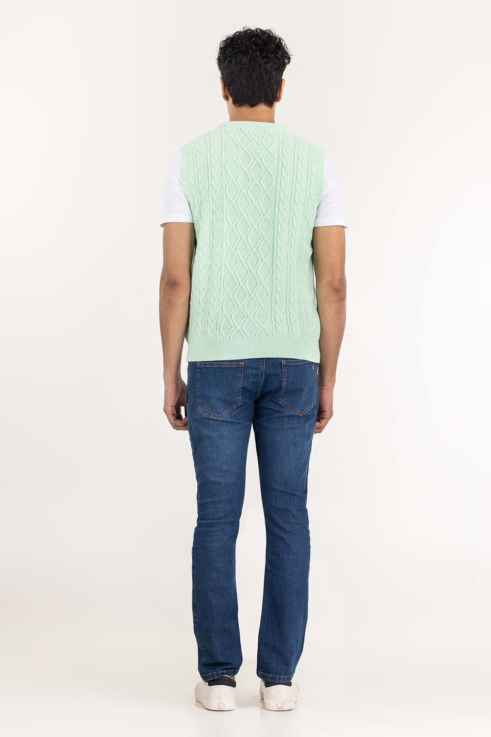 Mint Cabling SleeveLess Sweater SWT-FSLVN22-117-1