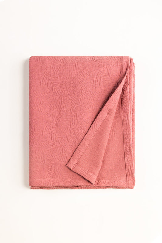 Misty Rose Matelasse Blanket