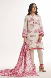 3 Piece Unstitched Printed Lawn Jacquard Suit with Denting Lawn Dupatta MJ-42047