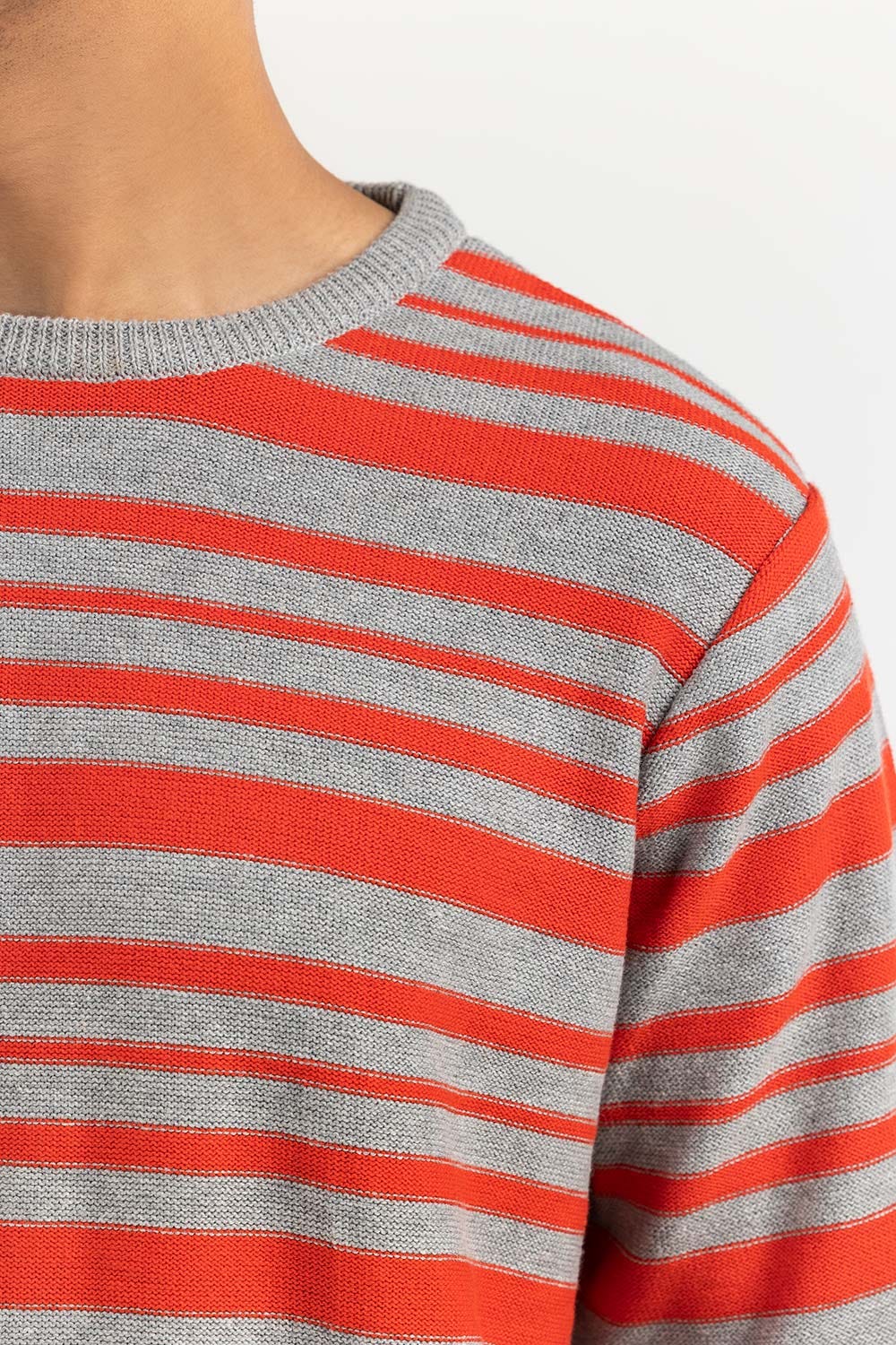 Multi Color Striped Crew Neck Sweater SWT-FFSCN22-129