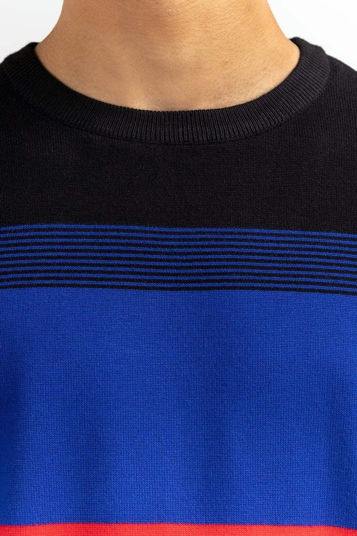 Multi Color Striped Crew Neck Sweater SWT-FFSCN22-254