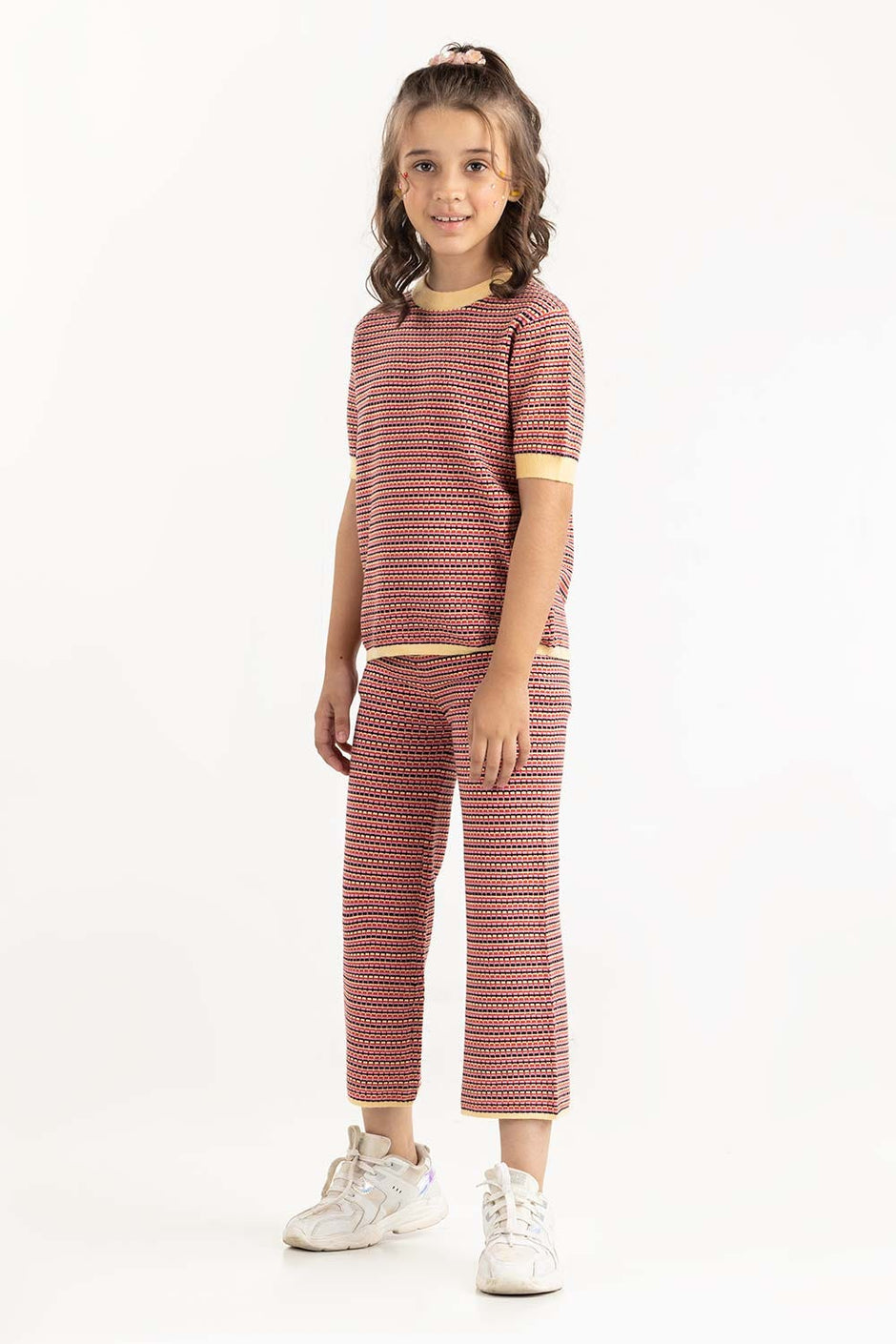 Junior Girl Multi Jacquard Knit Sweater 224-416-305