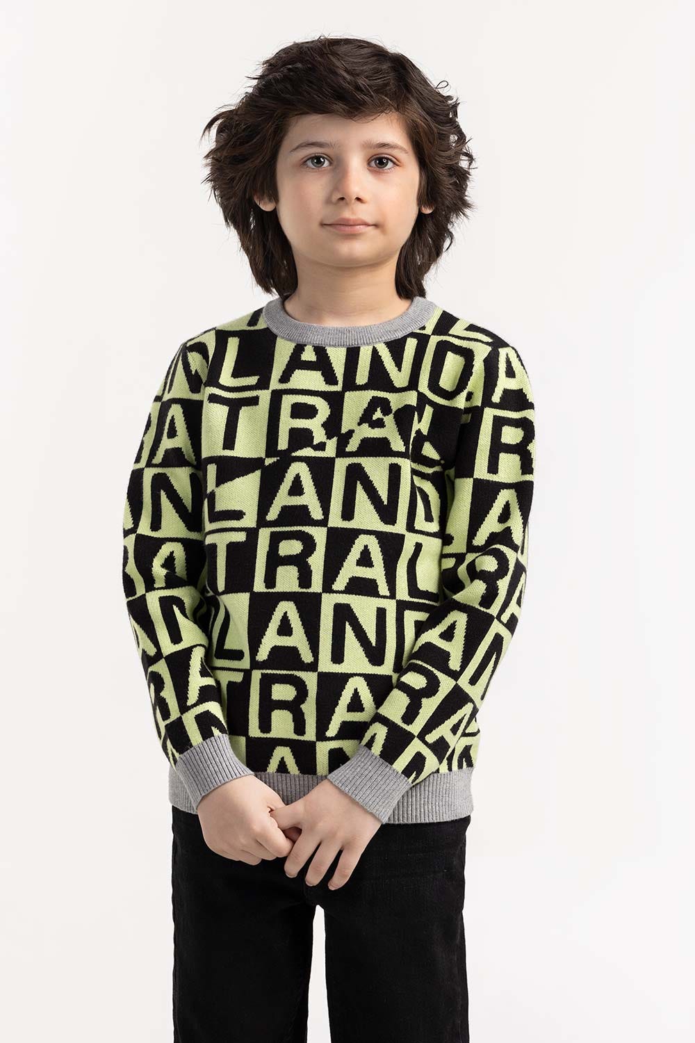 Junior Boy Multi Knit Sweater 224-311-036
