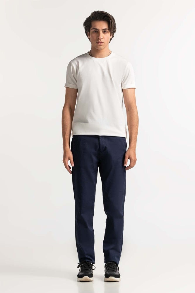 Navy Blue Basic Khaki Pant MNTRCSS24025