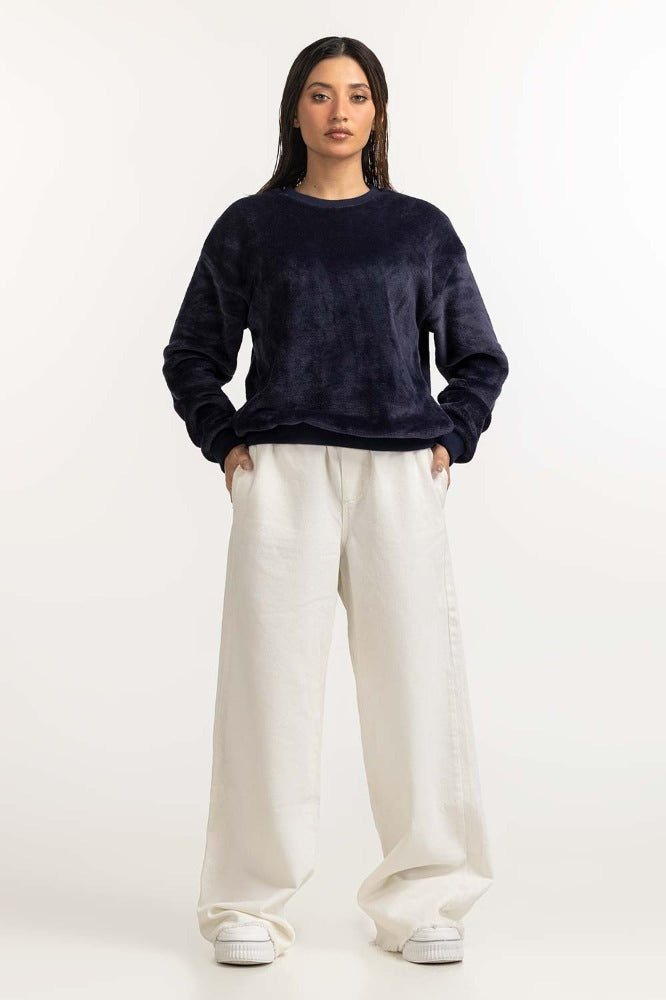Navy Blue Basic Sweatshirt WM-SWS23-100