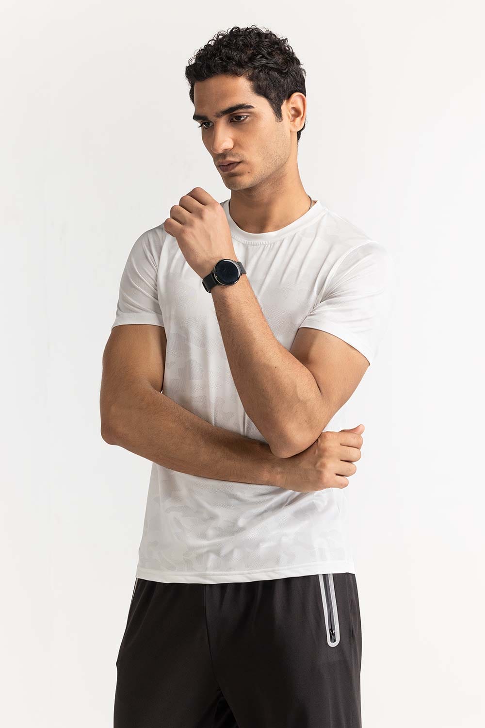 Off White Textured Tee AW-TS24-002